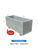 NatureLine 100 in Cemento Grigio - Vaso Rettangolare in Cemento: Eleganza e Robustezza per i Tuoi Spazi Verdi - Notaro Manufatti