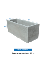 NatureLine 100 in Cemento Grigio - Vaso Rettangolare in Cemento: Eleganza e Robustezza per i Tuoi Spazi Verdi - Notaro Manufatti