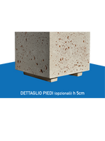 Vaso Alto modello Linea da cm. 50x50xh.80 - Cemento Bianco - Notaro Manufatti