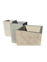 Vaso Alto modello Linea da cm. 50x50xh.80 - Cemento Bianco - Notaro Manufatti