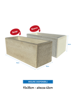 Vaso o Fioriera con Finitura Bocciardata - Bianco - Notaro Manufatti