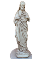 Sacro Cuore In Cemento 60H Anticato Marrone - Notaro Manufatti