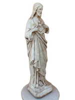 Sacro Cuore In Cemento 60H Anticato Marrone - Notaro Manufatti