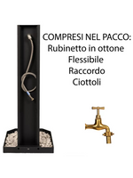 Fontana a Colonna Con Base Esagonale - Antracite - Notaro Manufatti