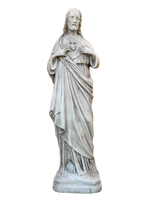 Sacro Cuore In Cemento 60H Anticato Grigio - Notaro Manufatti