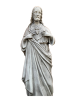 Sacro Cuore In Cemento 60H Anticato Grigio - Notaro Manufatti