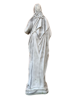 Sacro Cuore In Cemento 60H Anticato Grigio - Notaro Manufatti