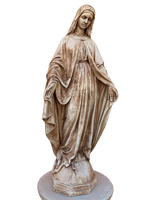 Madonna Immacolata Miracolosa Base Esagonale in cemento H63 Anticata Marrone - Notaro Manufatti