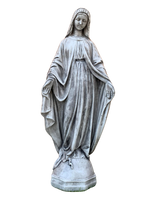 Madonna Immacolata Miracolosa Base Esagonale in cemento H63 Anticata Grigia - Notaro Manufatti