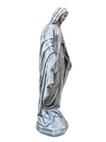 Madonna Immacolata Miracolosa Base Esagonale in cemento H63 Anticata Grigia - Notaro Manufatti