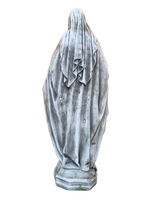 Madonna Immacolata Miracolosa Base Esagonale in cemento H63 Anticata Grigia - Notaro Manufatti