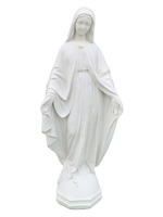 Madonna Immacolata Miracolosa Base Esagonale in cemento H63 - Bianco - Notaro Manufatti