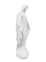 Madonna Immacolata Miracolosa Base Esagonale in cemento H63 - Bianco - Notaro Manufatti