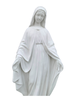 Madonna Immacolata Miracolosa Base Esagonale in cemento H63 - Bianco - Notaro Manufatti