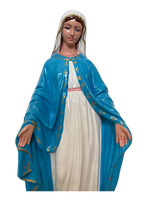 Madonna Immacolata Miracolosa Base Esagonale in cemento H63 - Lavorazione Artigianale a Colori - Notaro Manufatti