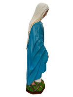 Madonna Immacolata Miracolosa Base Esagonale in cemento H63 - Lavorazione Artigianale a Colori - Notaro Manufatti