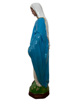 Madonna Immacolata Miracolosa Base Esagonale in cemento H63 - Lavorazione Artigianale a Colori - Notaro Manufatti