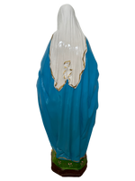 Madonna Immacolata Miracolosa Base Esagonale in cemento H63 - Lavorazione Artigianale a Colori - Notaro Manufatti