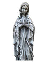 Madonna di Lourdes in Cemento H60 Anticata Grigia - Notaro Manufatti