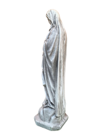 Madonna di Lourdes in Cemento H60 Anticata Grigia - Notaro Manufatti