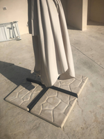 Set di 4 Marmette per Ombrellone 50x50 in Cemento – Effetto Roccia Beige - Notaro Manufatti