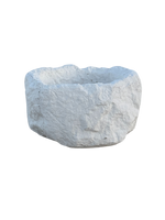 Vaso Sasso Tondo Alto - Bianco - Notaro Manufatti