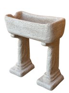 Lavabo Rustico in Cemento Anticato Beige - Stile Artigianale e Resistente - Notaro Manufatti