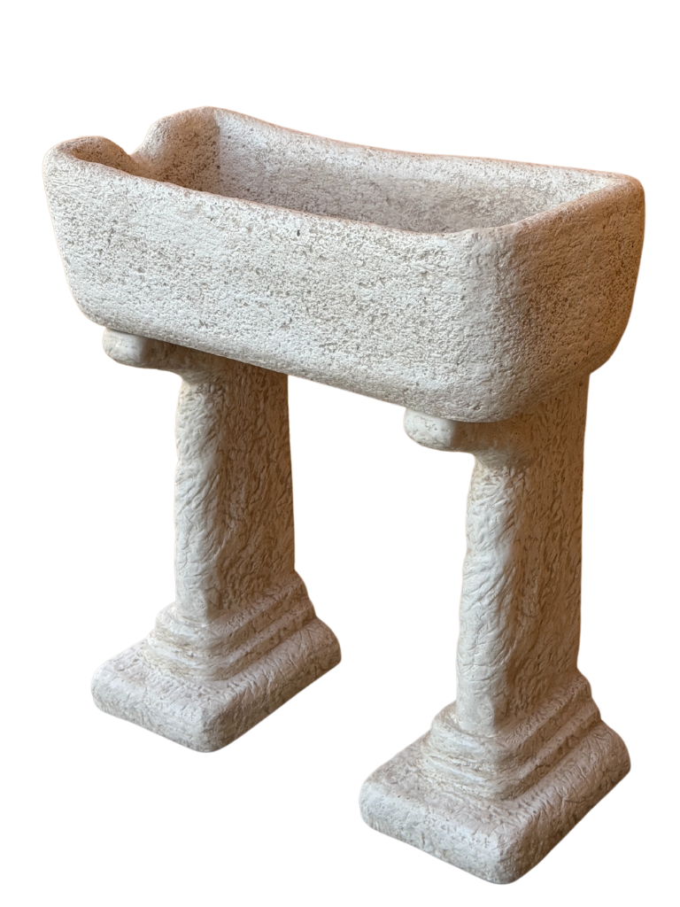 Lavabo Rustico in Cemento Anticato Beige - Stile Artigianale e Resistente - Notaro Manufatti
