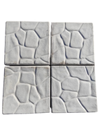 Set di 4 Marmette per Ombrellone 50x50 in Cemento Bianco – Effetto Roccia - Notaro Manufatti