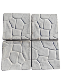 Set di 4 Marmette per Ombrellone 50x50 in Cemento Bianco – Effetto Roccia
