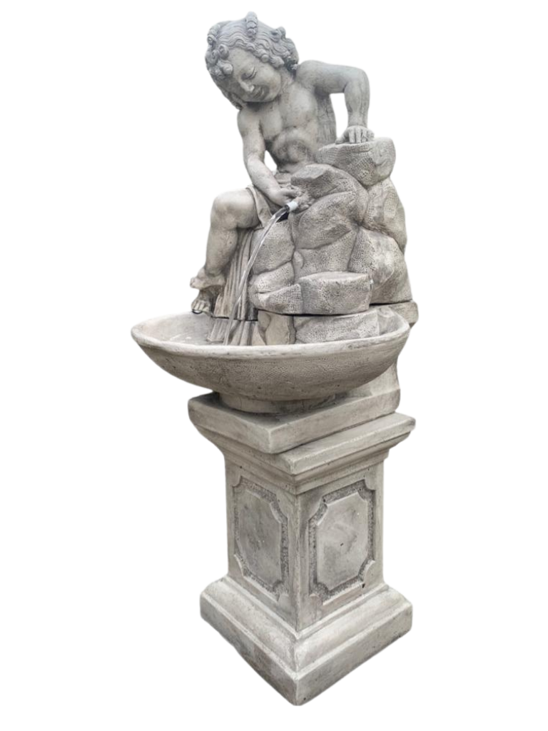 Fontana Ekinops con Base Vinci Anticata Grigia - Notaro Manufatti