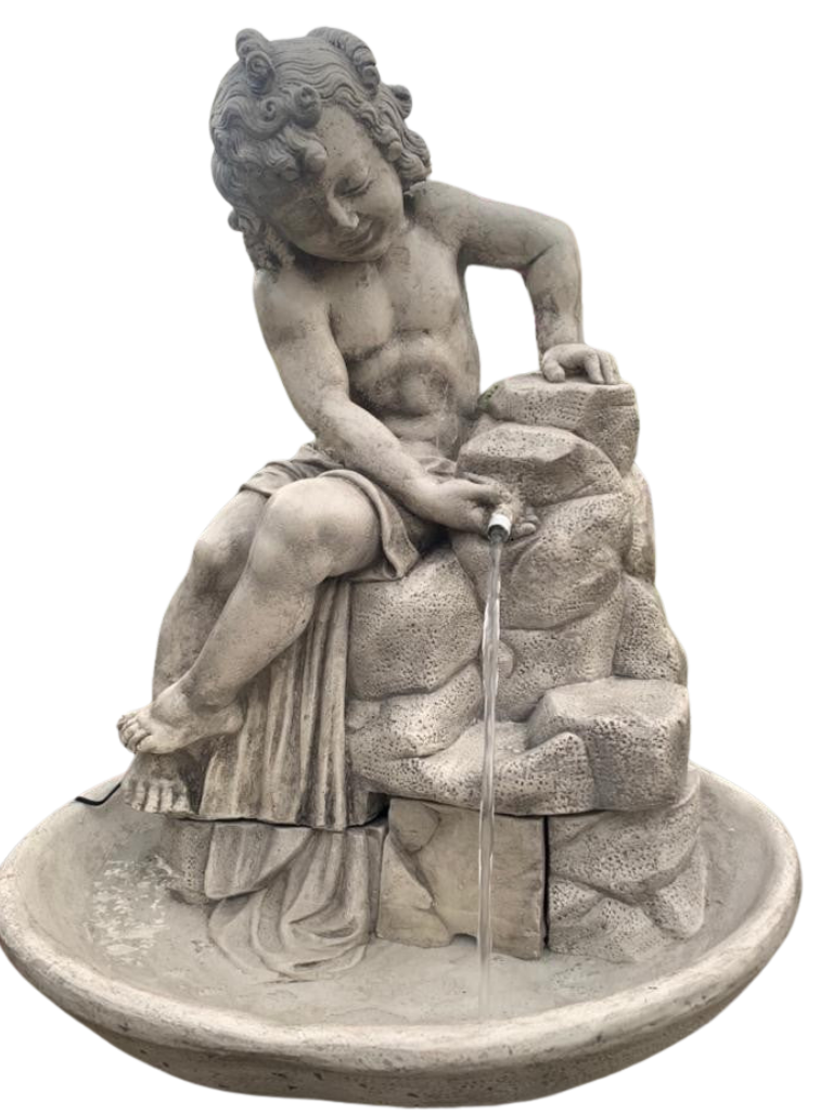 Fontana Ekinops con Base Vinci Anticata Grigia - Notaro Manufatti