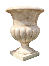 Vaso Ciano Gigante in Cemento Anticato Marrone – Grande Vaso Ornamentale per Esterni