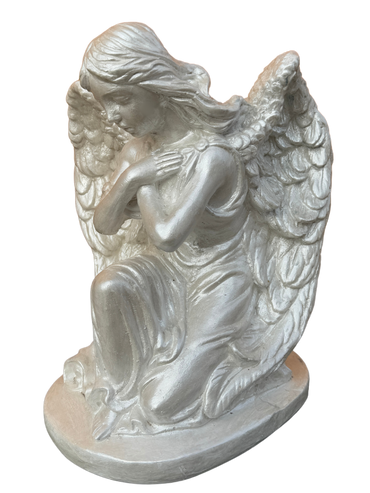 Angelo Maria in Cemento - Dipinto Bianco con l'aggiunta Madreperla - Notaro Manufatti