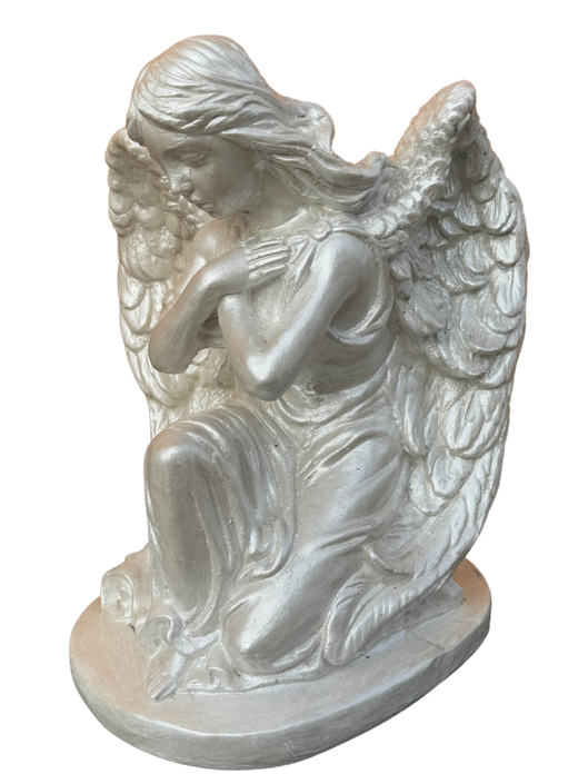 Angelo Maria in Cemento - Dipinto Bianco con l'aggiunta Madreperla - Notaro Manufatti