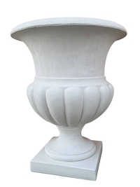 Vaso Ciano Gigante in Cemento Bianco – Grande Vaso Ornamentale per Esterni