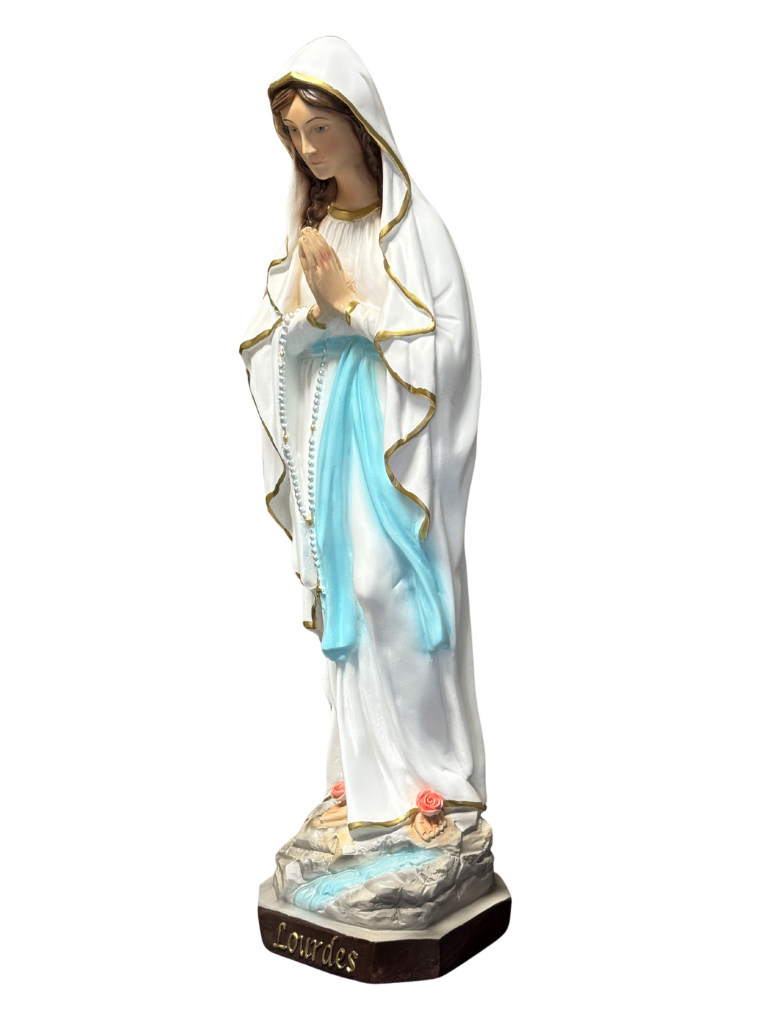 Statua della Madonna di Lourdes in Vetroresina – Dipinta a Mano - Notaro Manufatti
