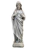 Sacro Cuore In Cemento 40H Anticato Grigio - Notaro Manufatti