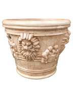 Vaso Leone Gigante Anticato Marrone - Notaro Manufatti