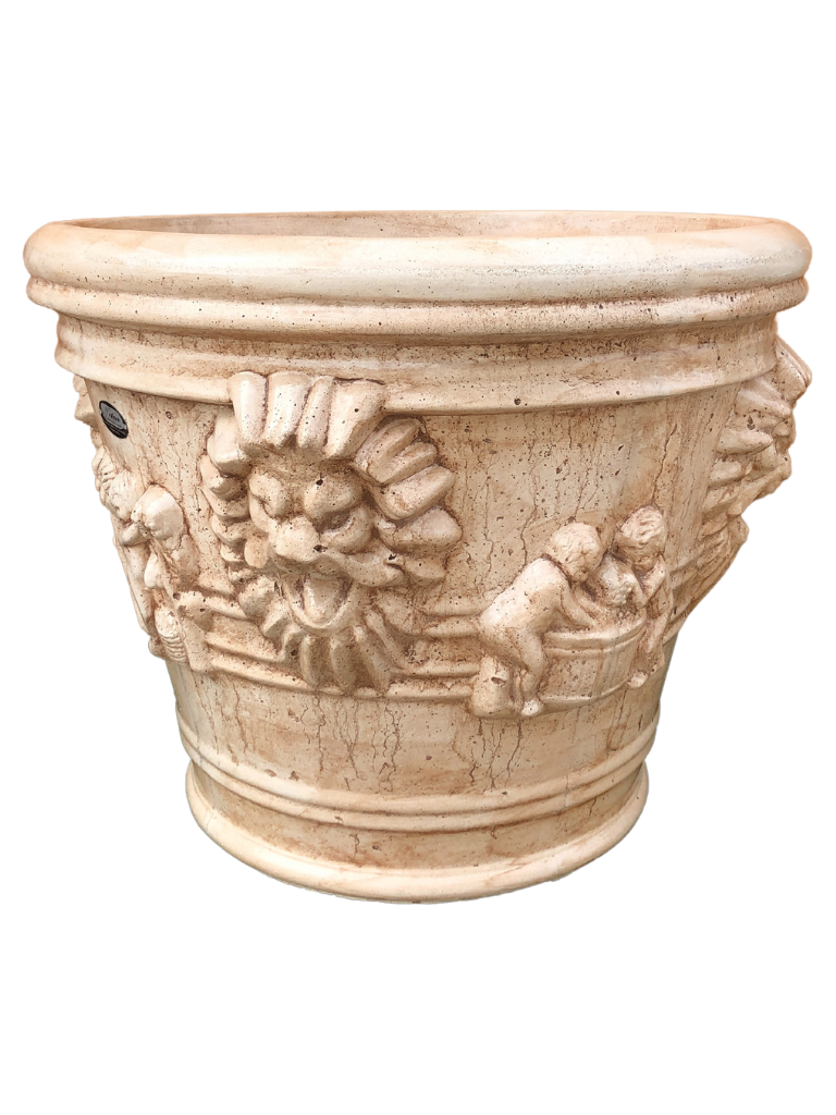 Vaso Leone Gigante Anticato Marrone - Notaro Manufatti
