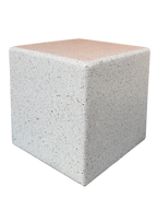 Cubo Stone - Tavolino o Sgabello in Cemento dal Design Moderno in Bianco Botticino - Notaro Manufatti