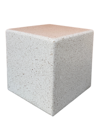 Cubo Stone - Tavolino o Sgabello in Cemento dal Design Moderno in Bianco Botticino