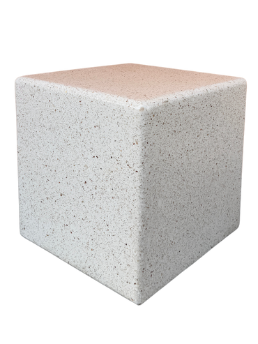 Cubo Stone - Tavolino o Sgabello in Cemento dal Design Moderno in Bianco Botticino - Notaro Manufatti