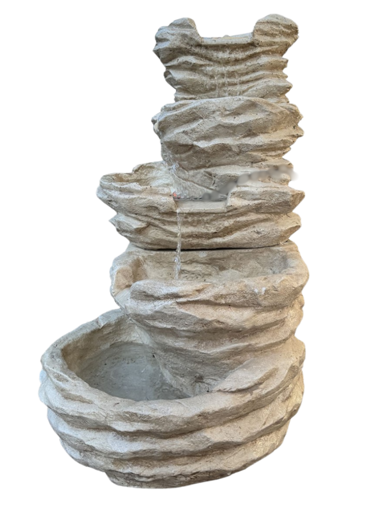 Fontana Cascata in Cemento con Pompa e Illuminazione - Notaro Manufatti