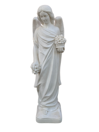Angelo con Fiori - Bianco