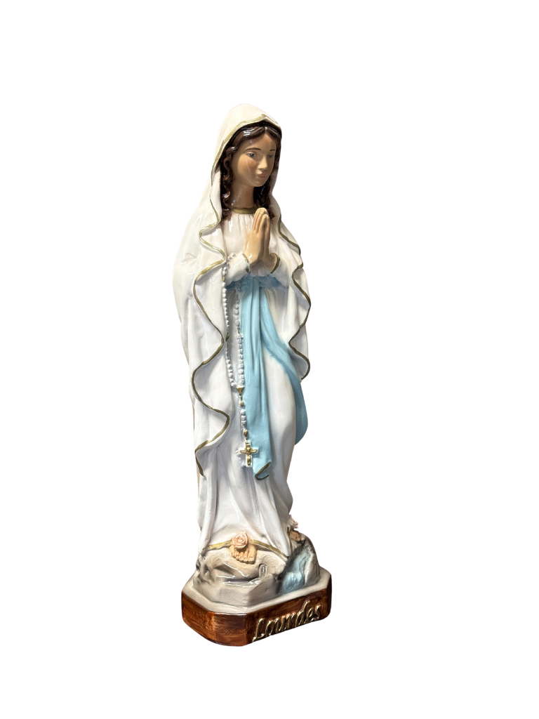 Statua della Madonna di Lourdes in Vetroresina – Dipinta a Mano - Notaro Manufatti