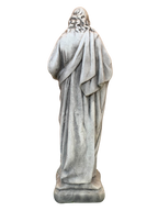 Sacro Cuore In Cemento 40H Anticato Grigio - Notaro Manufatti