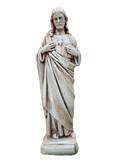 Sacro Cuore In Cemento 40H Anticato Marrone - Notaro Manufatti