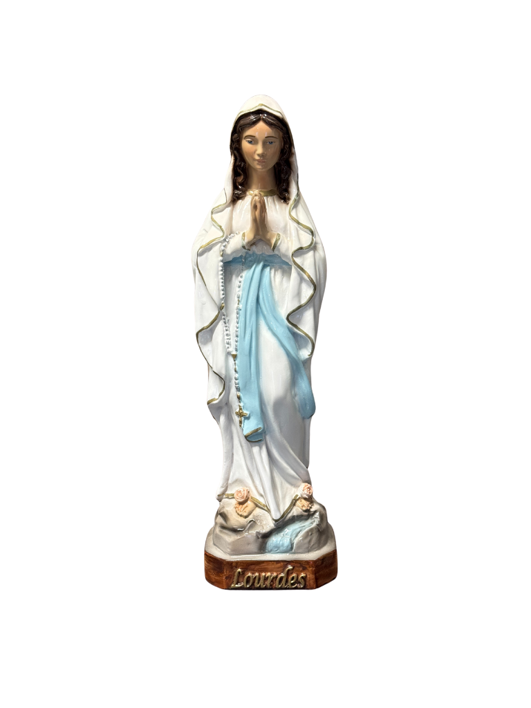 Statua della Madonna di Lourdes in Vetroresina – Dipinta a Mano - Notaro Manufatti