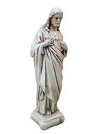 Sacro Cuore In Cemento 40H Anticato Marrone - Notaro Manufatti